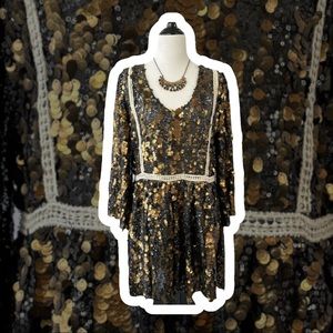 Native Rose Bronze Sequin Dress Medium